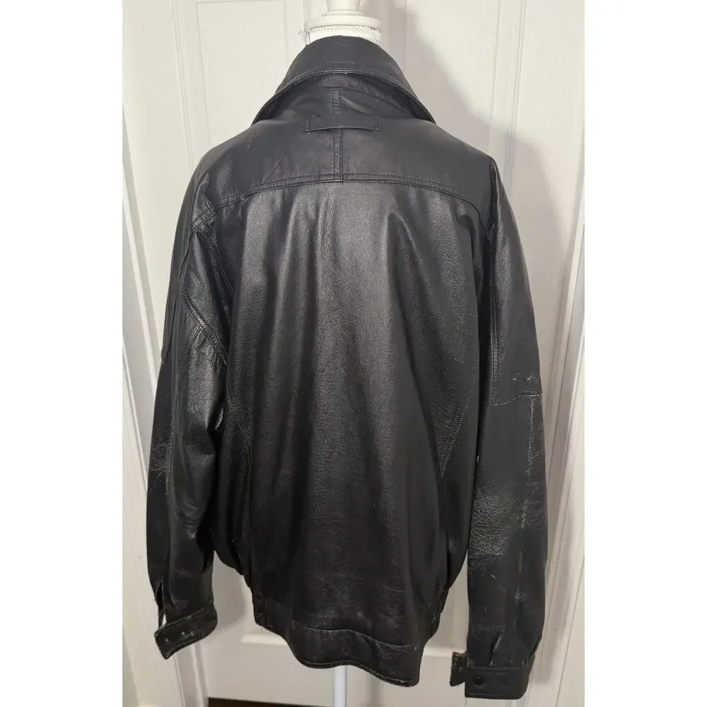 Men's Leather Bomber Jacket Vintage